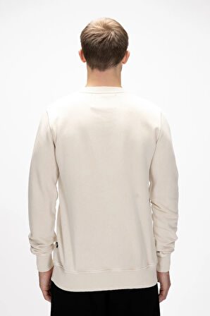 Dab Bej Crewneck Erkek Sweatshirt