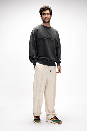 Vex Si̇yah Oversize Erkek Sweatshirt