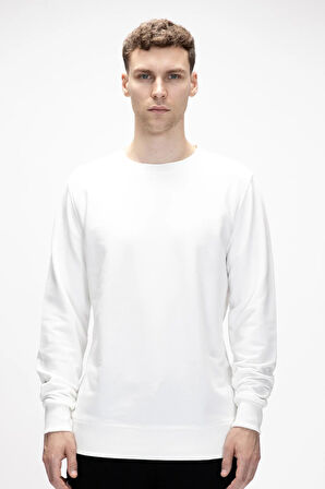 Corner King Size Beyaz Crewneck Erkek Sweatshirt