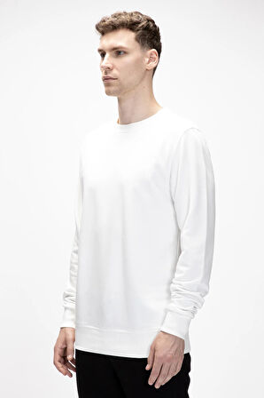 Corner King Size Beyaz Crewneck Erkek Sweatshirt