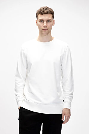 Corner King Size Beyaz Crewneck Erkek Sweatshirt