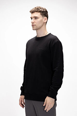 Inner King Size Si̇yah Crewneck Erkek Sweatshirt