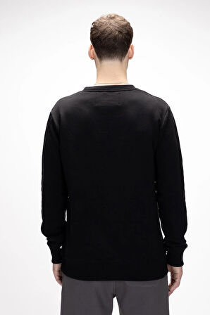 Inner King Size Si̇yah Crewneck Erkek Sweatshirt