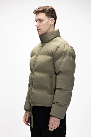 Amsterdam Haki̇ Puffer Kapüşonlu Erkek Mont