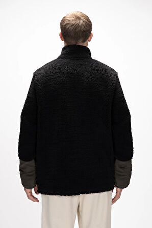 Bomb Si̇yah Yarım Fermuarlı Erkek Polar