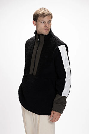 Bomb Si̇yah Yarım Fermuarlı Erkek Polar