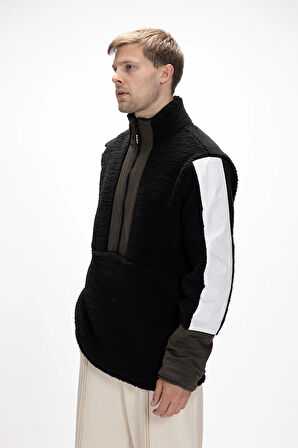 Bomb Si̇yah Yarım Fermuarlı Erkek Polar