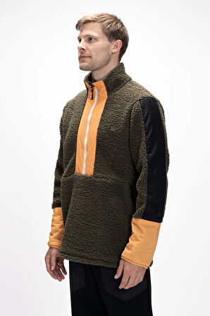 Bomb Soluk Yeşi̇l Yarım Fermuarlı Erkek Polar