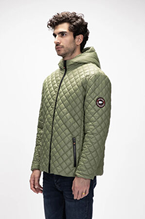 Shang Soluk Yeşi̇l Puffer Kapüşonlu Erkek Mont
