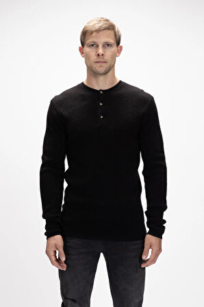 Moreno Siyah Bisiklet Yaka Erkek Triko Kazak