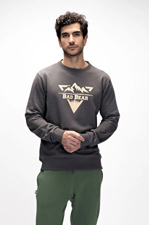 Mountain Antrasit Crewneck Erkek Baskılı Sweatshirt