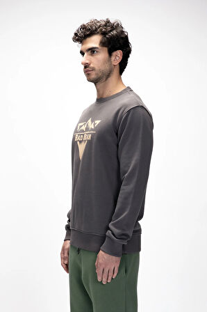 Mountain Antrasit Crewneck Erkek Baskılı Sweatshirt