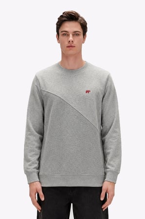 Bad Bear Tune Crewneck Man Graymelange Sweatshırt 26.02.12.008-c19