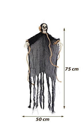 HALLOWEEN DEKOR İSKELET SİYAH 70CM AST6710