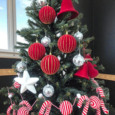 LÜKS YILBAŞI TOPU 10CM KADİFE 4LÜ BORDO AST6995