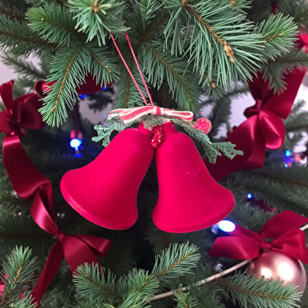 YILBAŞI KADİFE ÇAN BORDO 2LI 10x20CM AST7302