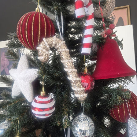 YILBAŞI KADİFE NOEL ÇANI BORDO 12CM AST7303