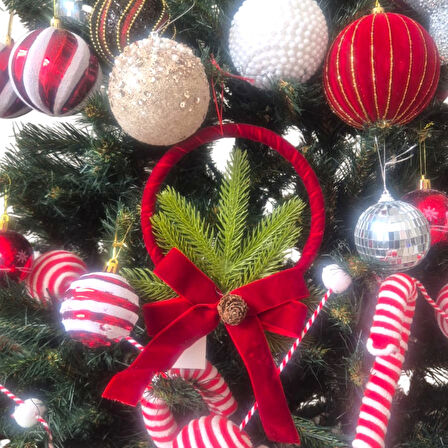 YILBAŞI SÜSÜ KADİFE HALKA 15x26CM AST7307