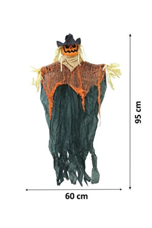 DEKORATİF BALKABAĞI KORKULUK 95CM HALLOWEEN CADILAR BAYRAMI