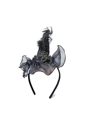 ŞAPKALI TÜYLÜ TAÇ HALOWEEN CADILAR BAYRAMI TACI