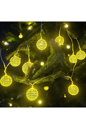 YILBAŞI LED IŞIK DİSKO TOPU GÜNIŞIĞI 2M 10 AMPÜL AST7488