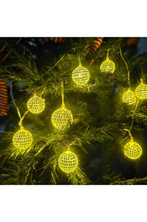 YILBAŞI LED IŞIK DİSKO TOPU GÜNIŞIĞI 2M 10 AMPÜL AST7488