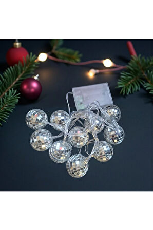 YILBAŞI LED IŞIK DİSKO TOPU RENKLİ 10 AMPÜL AST7489