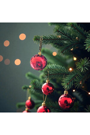 YILBAŞI TOPU 8 CM PARLAK BORDO 6LI AST7550