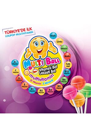 Multıball Zero Multıvıtamın Lollıpop 15'li