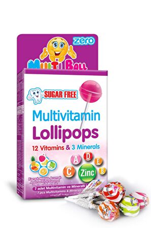Zero ( Şekersiz ) Mültivitamin Lolipop 7 Adet