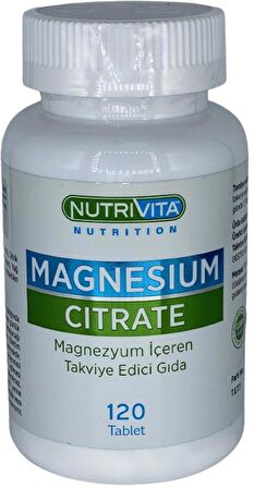 Magnesium Citrate 120 Tablet Magnezyum Sitrat