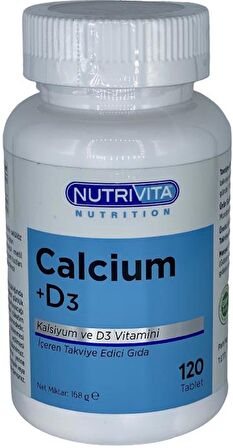 Nutrivita Nutrition Calcium Vitamin D3 Vitamini 120 Tablet Kalsiyum