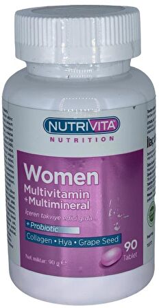 Women Multivitamin Multimineral 90 Tablet Probiotic Hidrolize Collagen