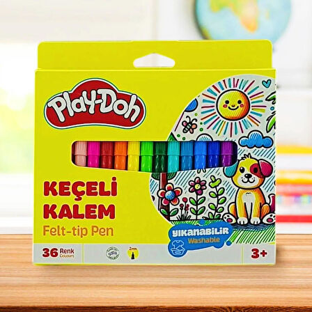 Play-Doh Karton Kutulu Keçeli Kalem 2 mm 36 Renk (KE023)