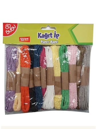 Bubu Renkli Kağıt İp 12 li