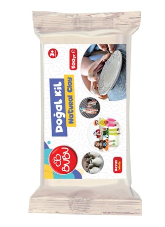 Bubu Doğal Kil Seramik Hamuru 500Gr Beyaz - 2 aadet