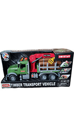 Ctoys Işıklı ve Sesli Sürtmeli Odun Taşıyıcı Tır