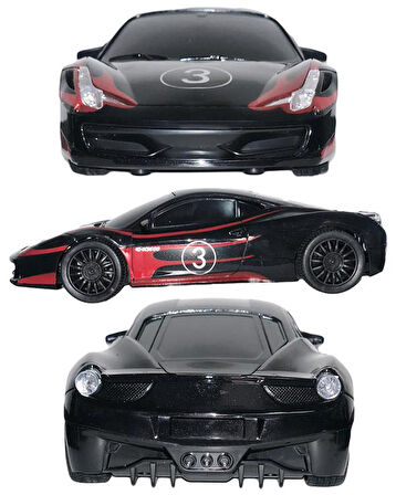 Ctoys Scaled Rc Model 27 Mhz Full Fonksiyonlu Uzaktan Kumandalı Ferrari Siyah Araba QX3688 6