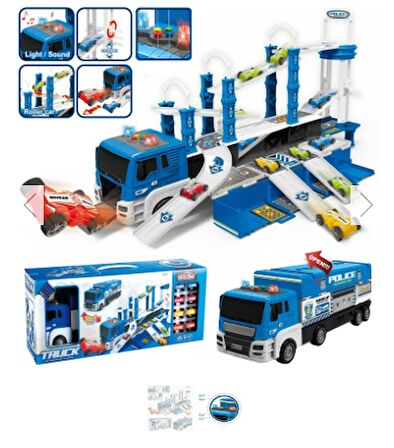 Ctoys 660-S17 Işıklı Müzikli Taşıyıcı Polis Tır Oyuncak