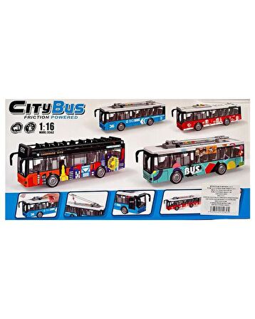 Ctoys Ses ve Işıklı Oyuncak Şehir Otobüsü A1119-13 Mavi