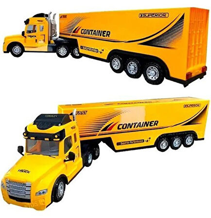 Uzaktan Kumandalı Sarı Tır ve Dorse – 1:36 Ölçek (Direksiyon Kumandalı Rc Truck)