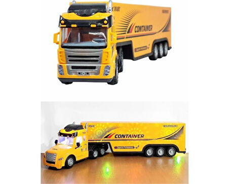 Uzaktan Kumandalı Sarı Tır ve Dorse – 1:36 Ölçek (Direksiyon Kumandalı Rc Truck)