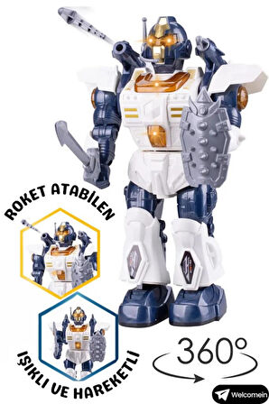 Ceren Ctoys Walking Sesli Ok Atan ve 360 Derece Dönen Robot 6051