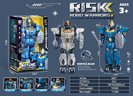 Ceren Ctoys Walking Sesli Ok Atan ve 360 Derece Dönen Robot 6051