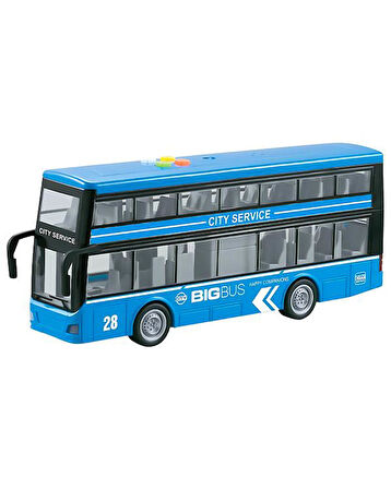 Ctoys City Series İki Katlı Sesli ve Işıklı Super Bus Mavi RJ5504