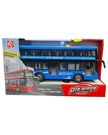 Ctoys City Series İki Katlı Sesli ve Işıklı Super Bus Mavi RJ5504
