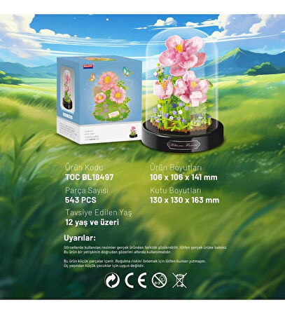 Ctoy Fanuslu Çiçek Serisi Hibiskus Lego Seti 543 Parça