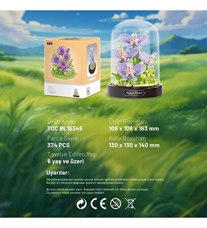 Ctoy Fanuslu Çiçek Serisi Elegant Orkide Lego Seti 365 Parça