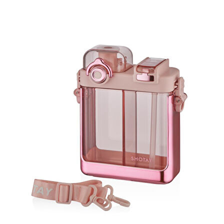 Shotay Su Matarası 2 Bölmeli Tritan Pembe 700Ml