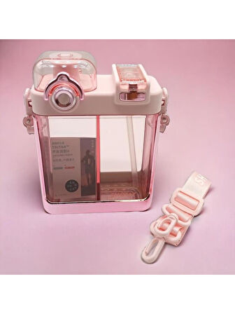 Shotay Su Matarası 2 Bölmeli Tritan Pembe 700Ml